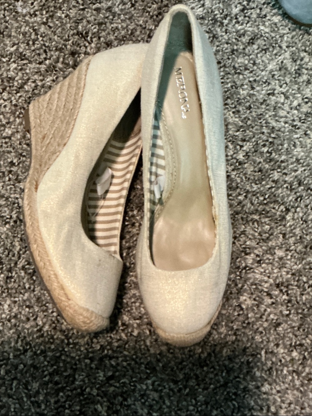 Merona Light Cream Espadrille Wedge Pumps